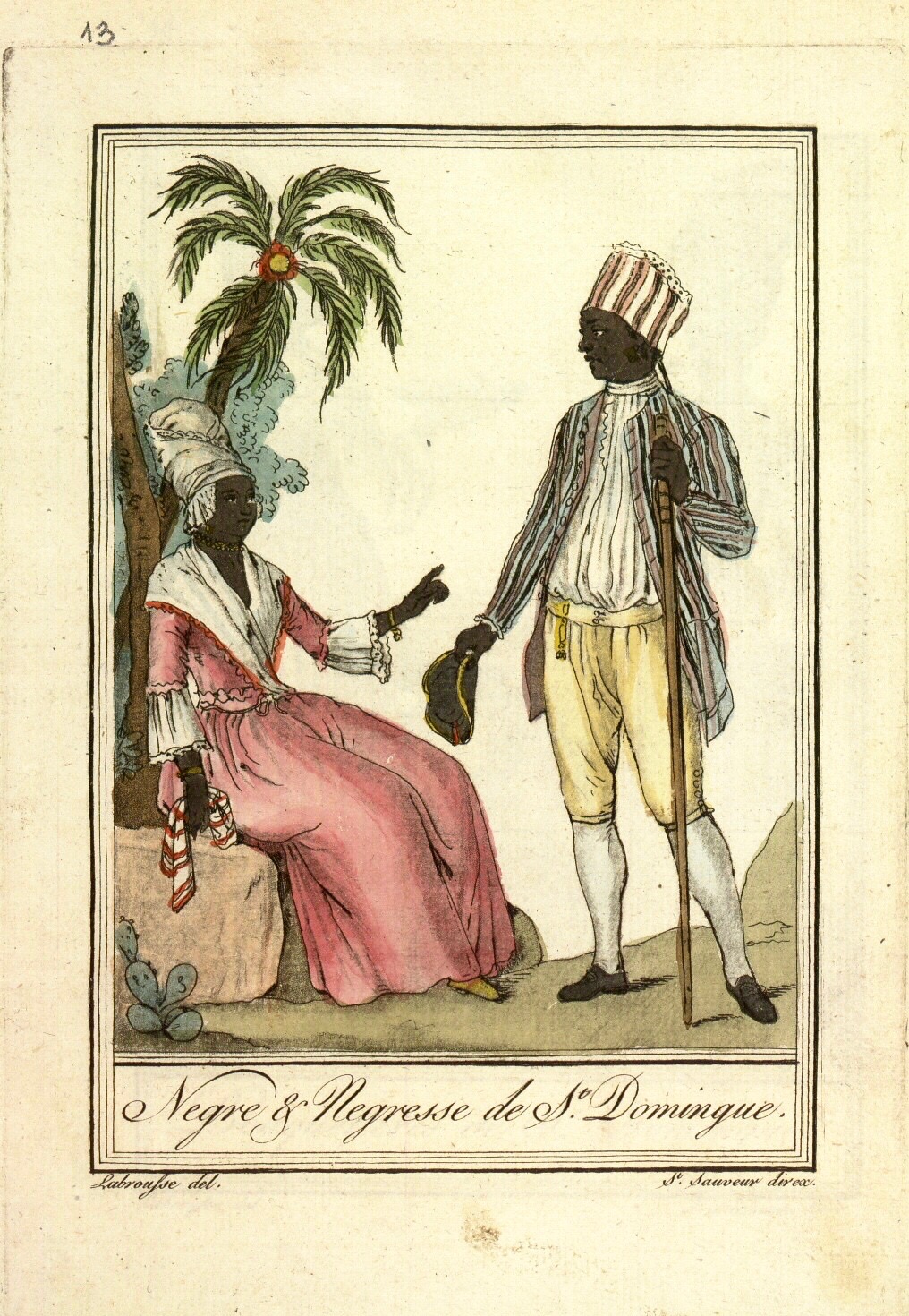 Illustration of a woman sitting and a man standing next to her. 