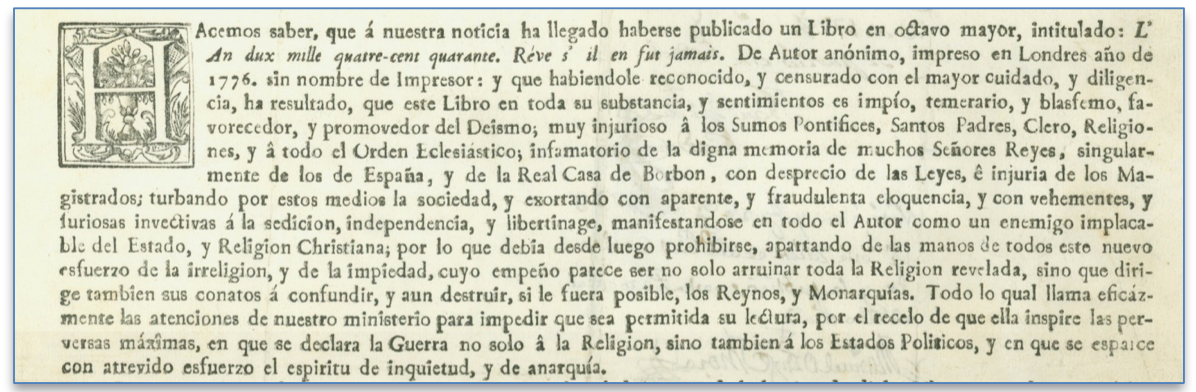 Announcement by the Inquisitor general.