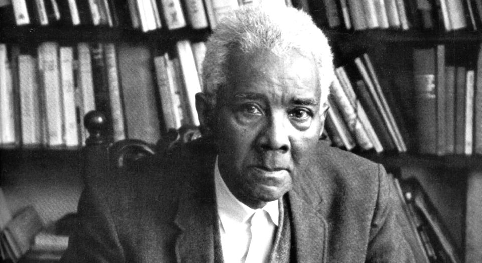 Black and white picture of C.L.R. James. 