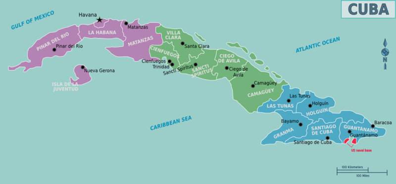Map of modern-day Cuba. 