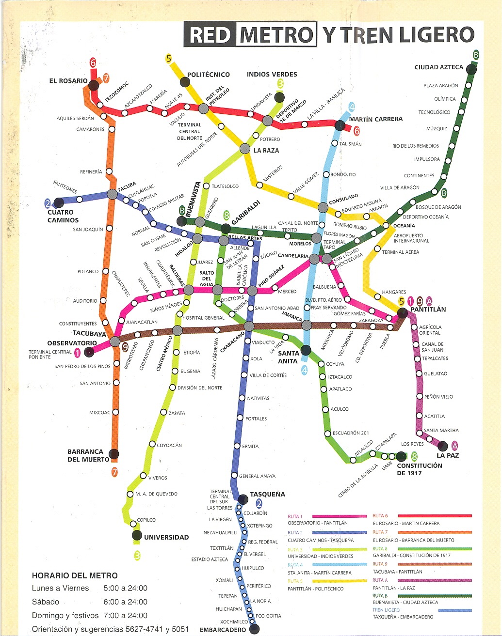 Metro Map of Mexico City.