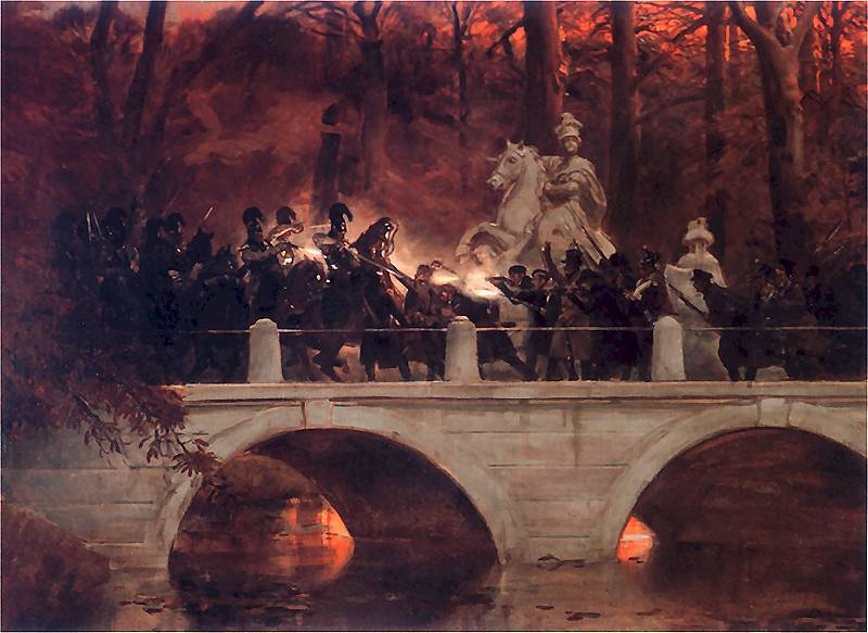 Title Image: Fighting between Polish insurgents and the Russian cuirassiers on bridge in Warsaw