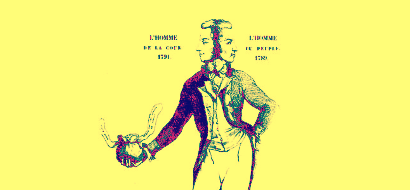 Antoine Barnave depicted as a two-faced man.