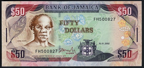A Jamaican $50 bill. 