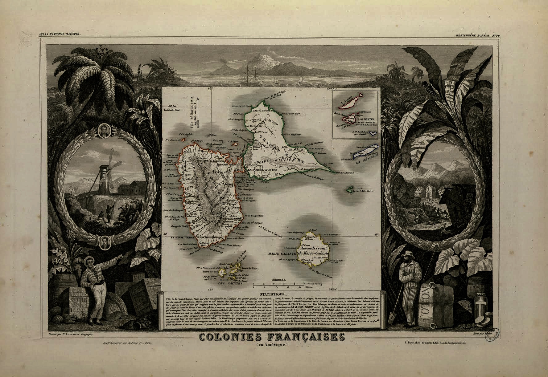 Map of the French colonies in the Americas.