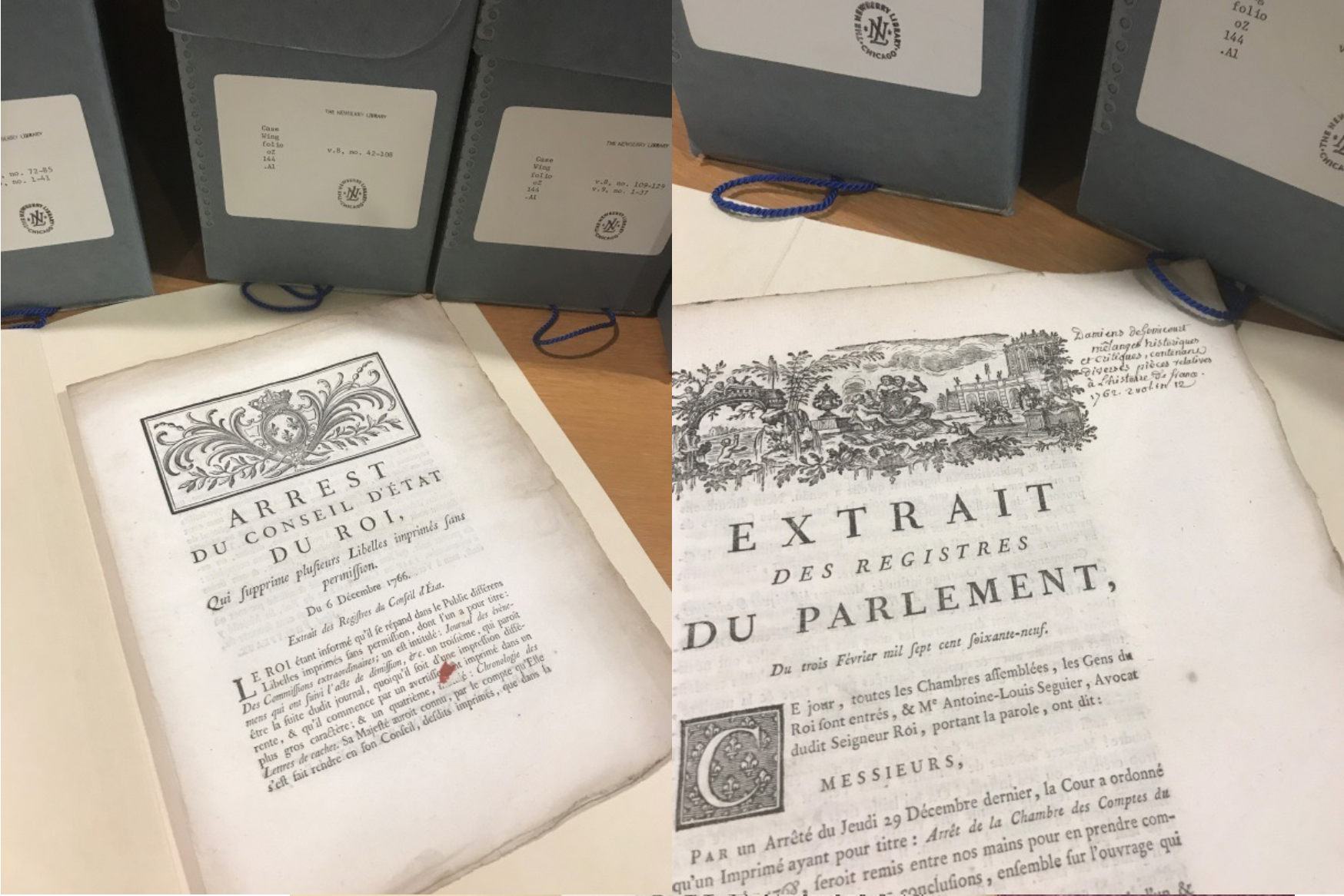 Two documents from the Newberry collection of French Revolution pamphlet.