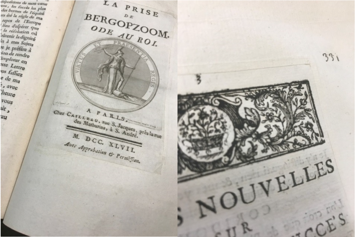 Title pages of two French political pamphlets from the Newberry Library. 