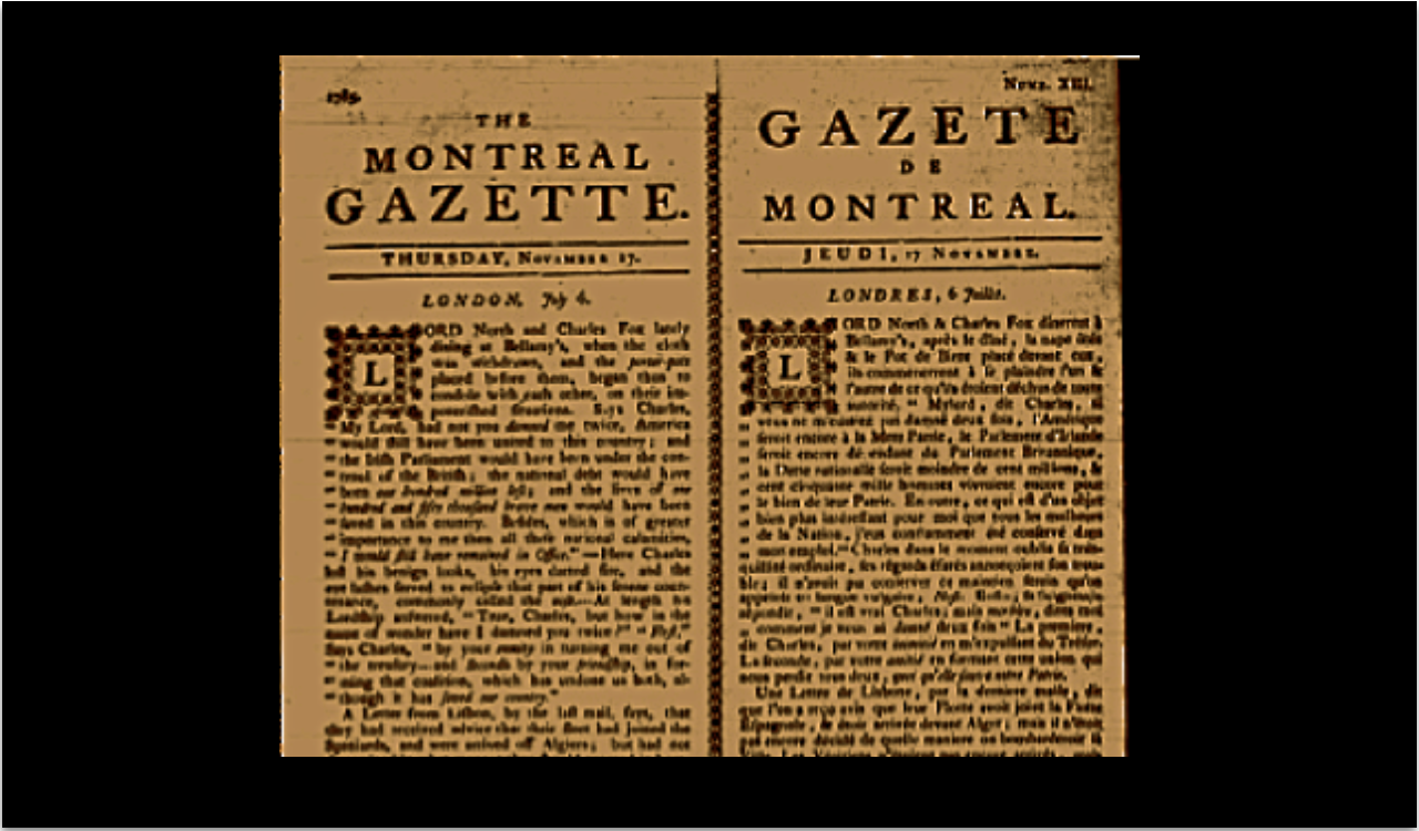 Two articles from a Montreal newspaper.