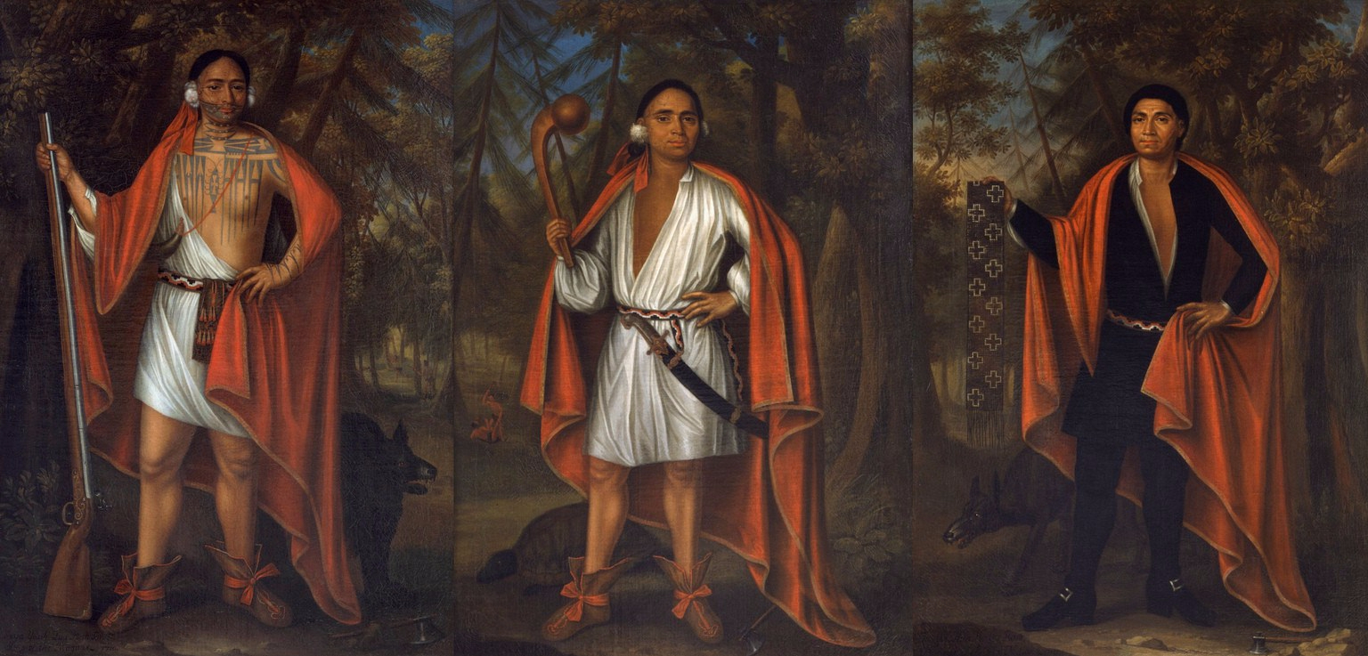 Painting of three Native American kings.