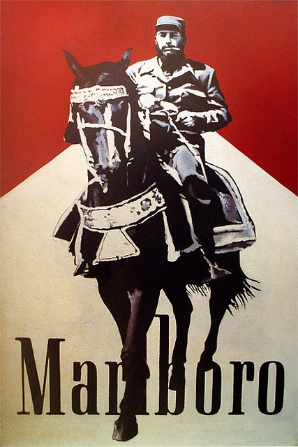 Malboro cigarette carton with picture of José Angel Toirac on a horse. 