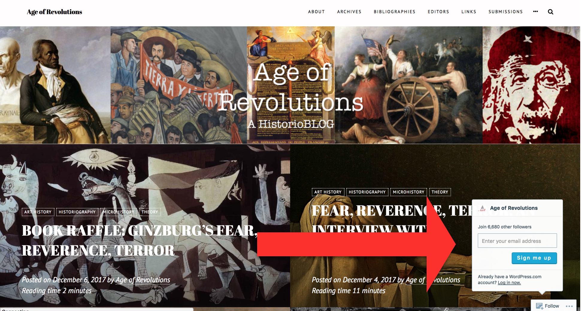 How to subscribe to Age of Revolutions. 