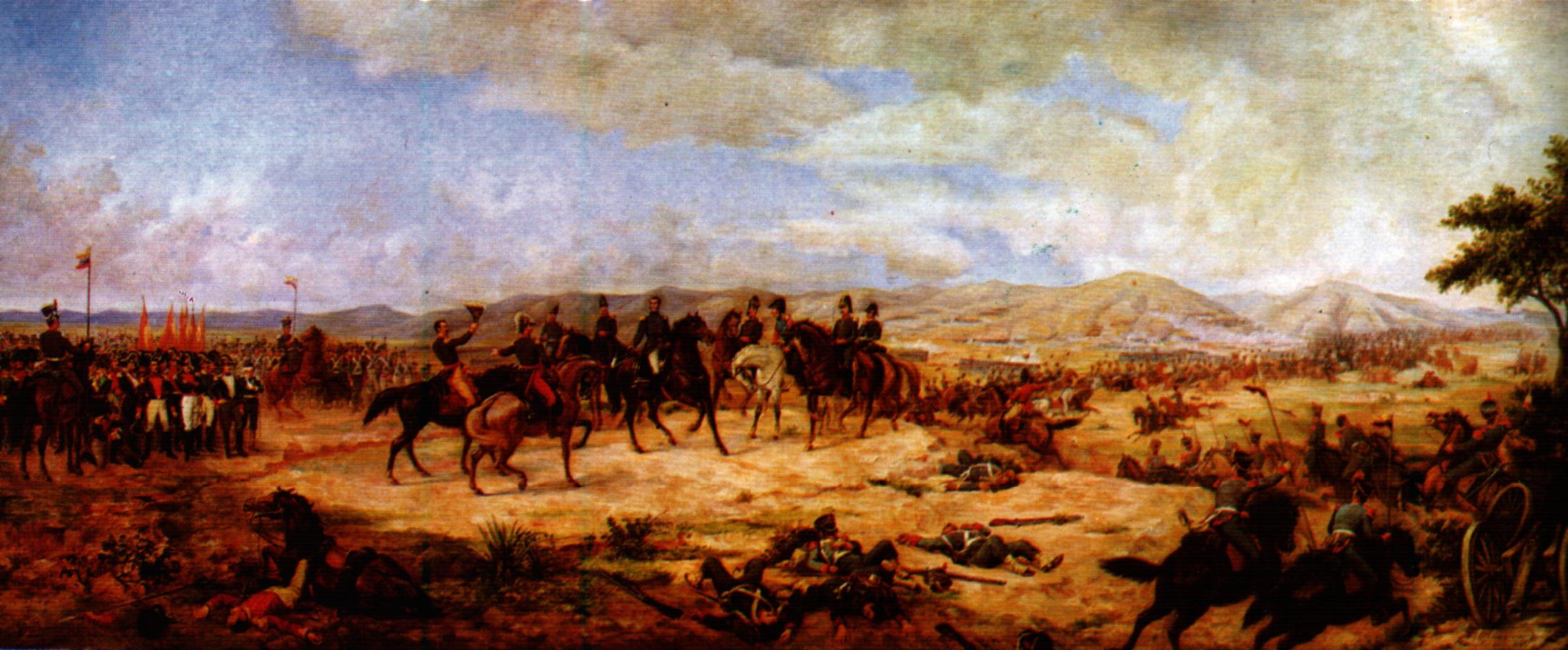 Painting of the battle of Ayacucho.
