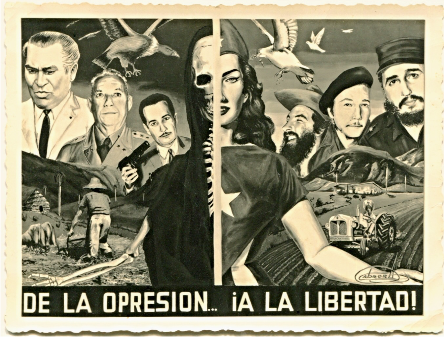 Contrasting images of the pre-revolutionary and the post-revolutionary societies.