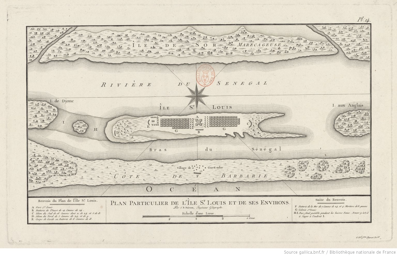 Map of Saint Louis in the early 1800s.