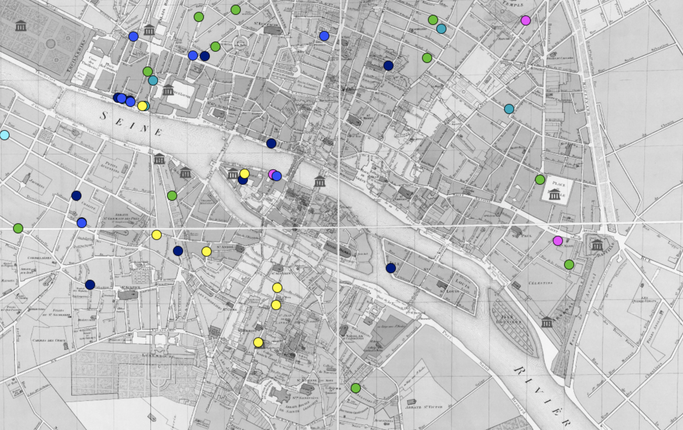 Map of Paris form the website Artists in Paris.