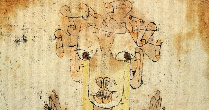 Painting of an angel spreading their wings to fly.