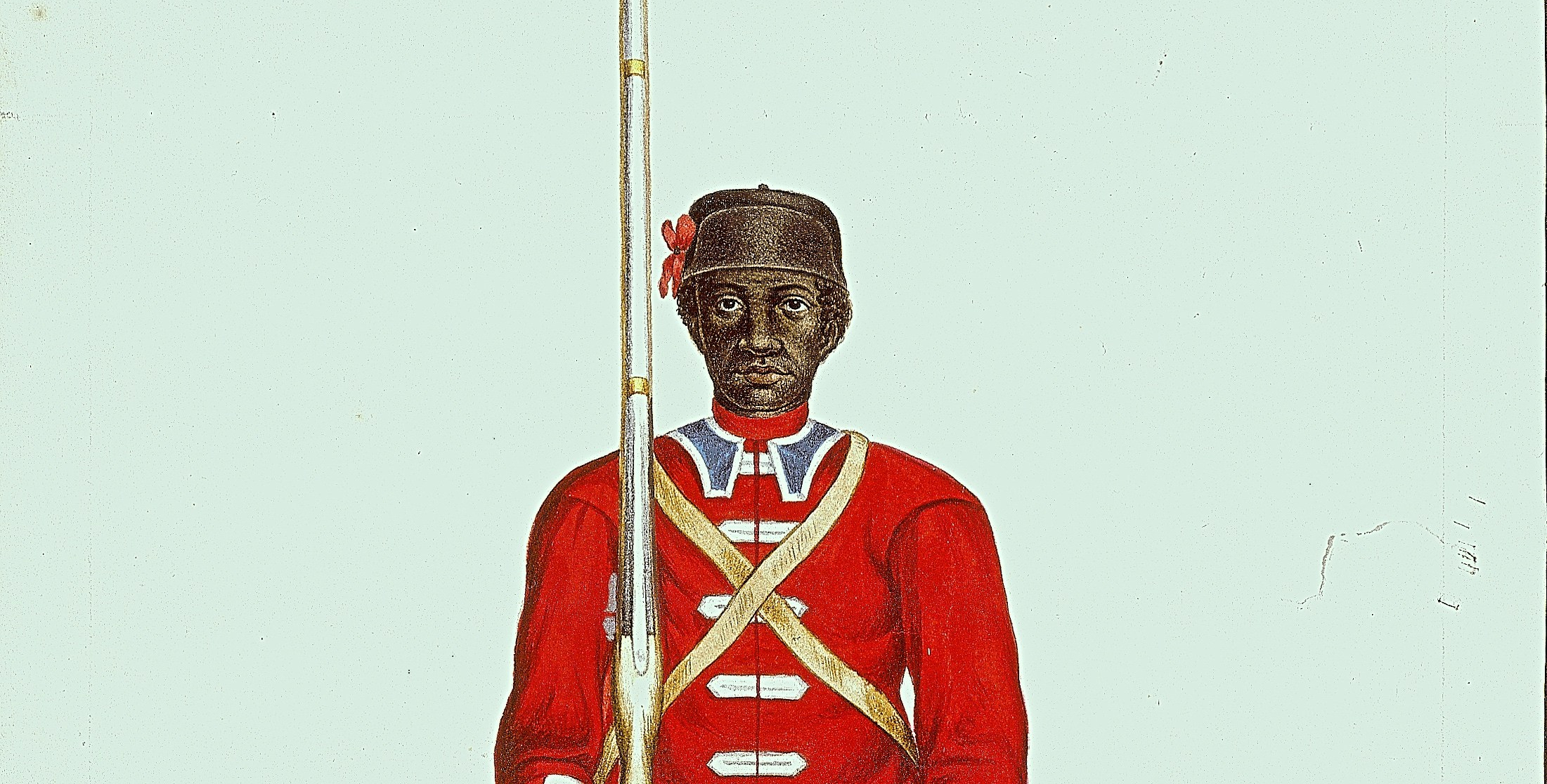 A black soldier in uniform.
