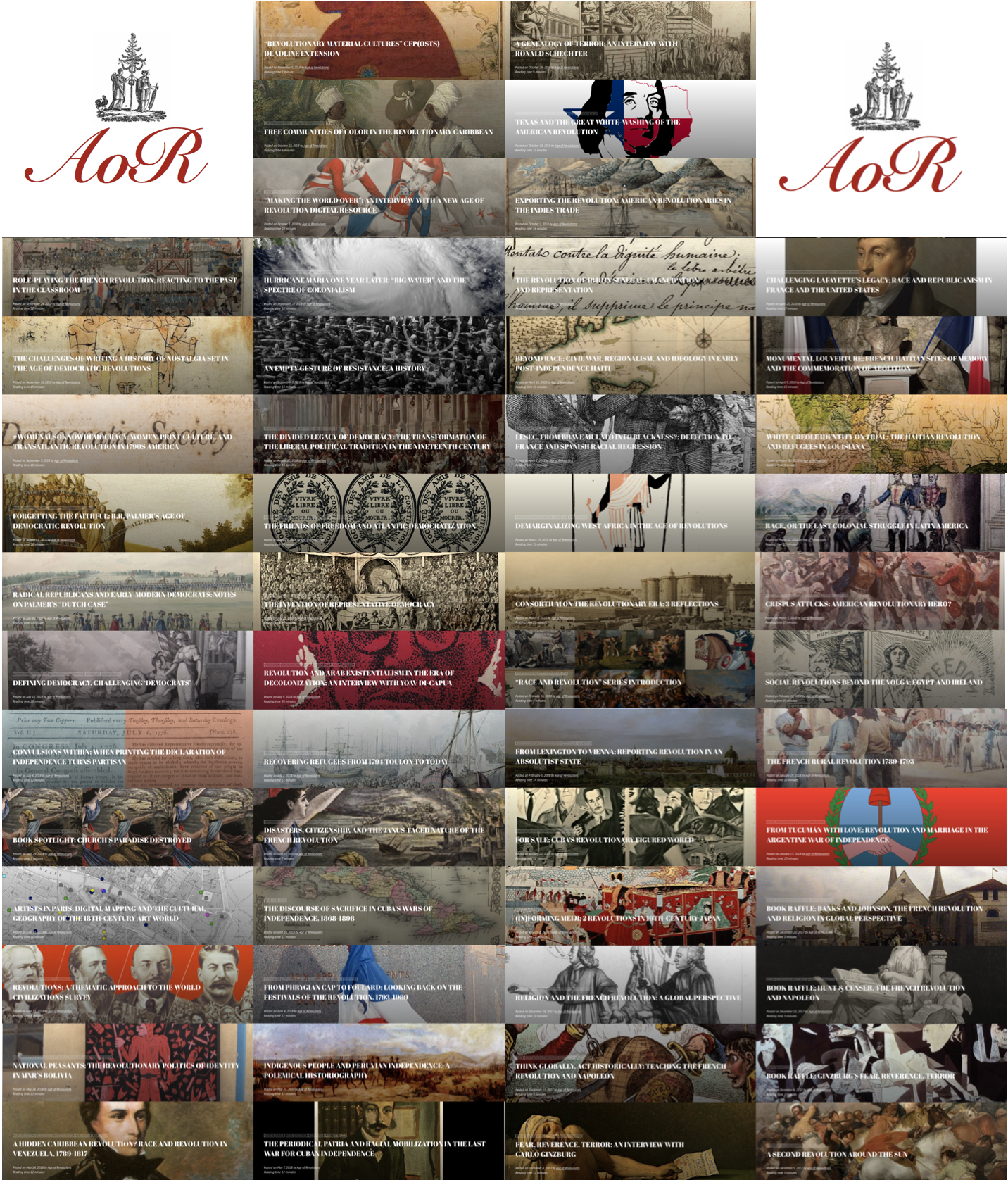 Screenshot of Age of Revolutions article titles. 