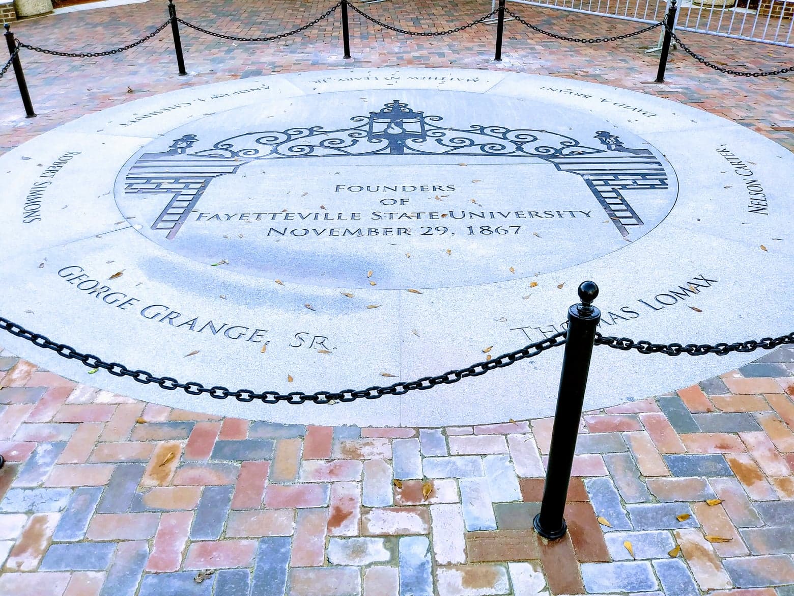 Fayetteville State University Seal on Campus.