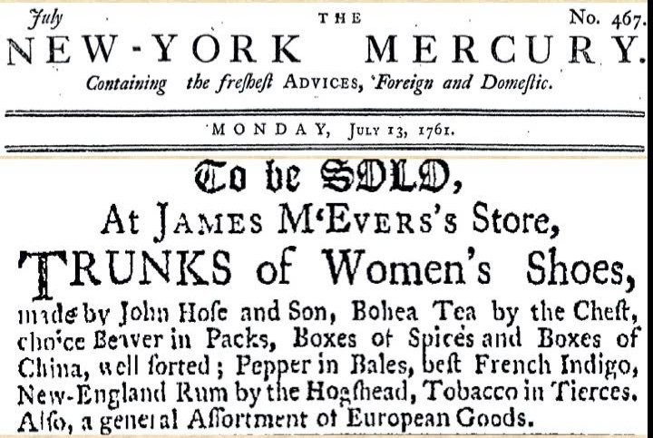 Newspaper featuring advertisement  for women's shoes. 