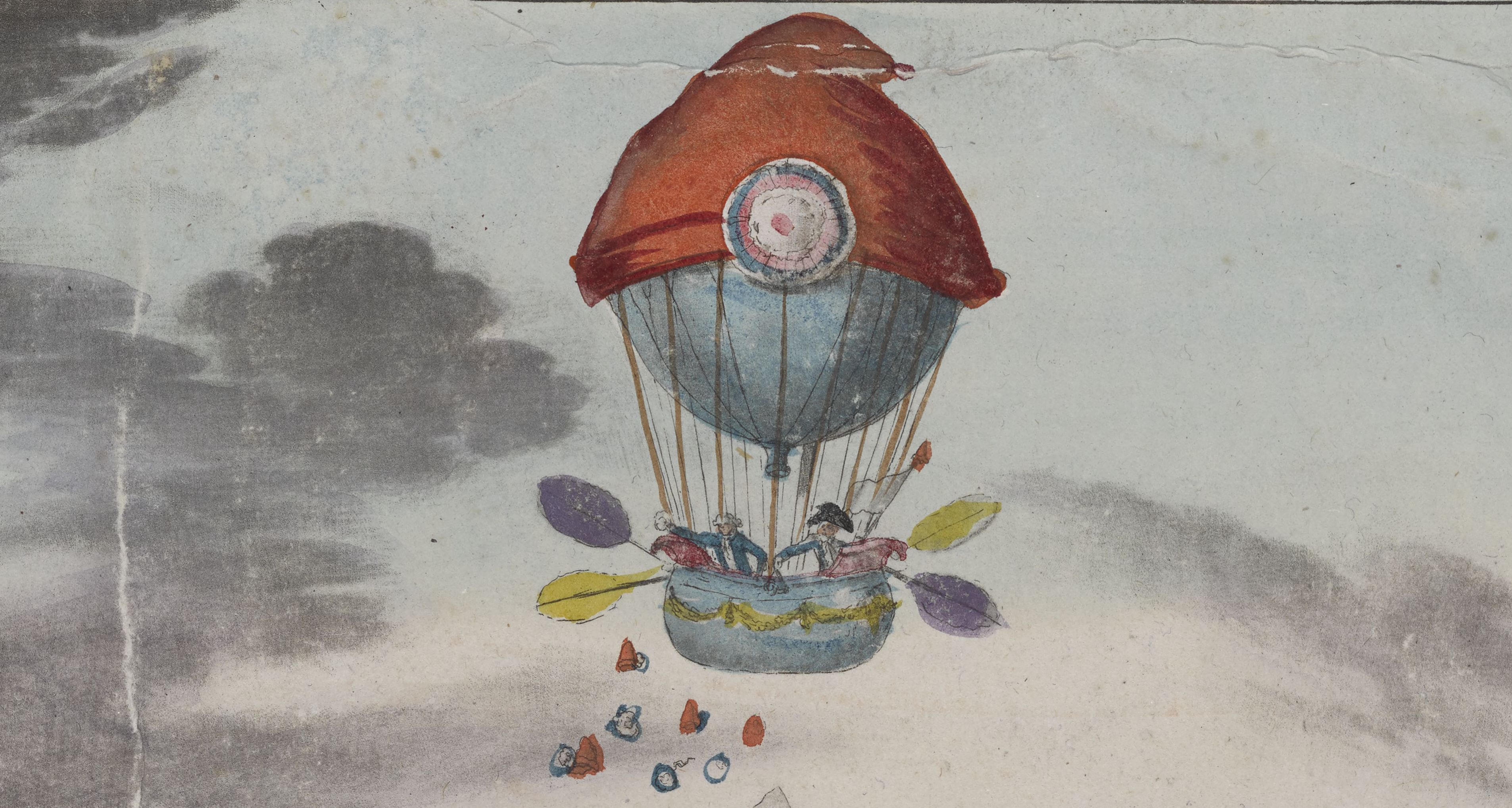 A Phrygian hat being used as a hot air balloon.