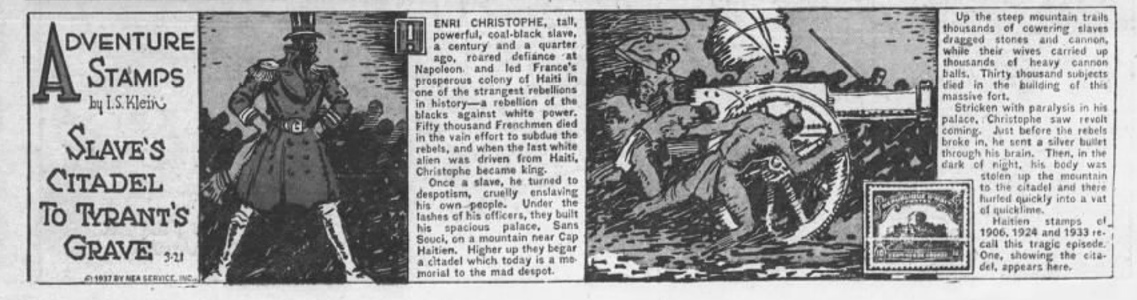 Cartoon in a newspapers about the Haitian Revolution. 