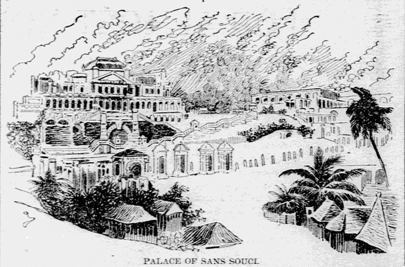 Drawing of the palace of Sans-Souci. 
