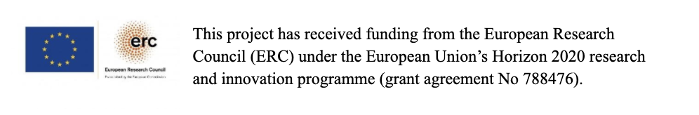 Disclaimer that reads "This project has received funding from the European Research Council."