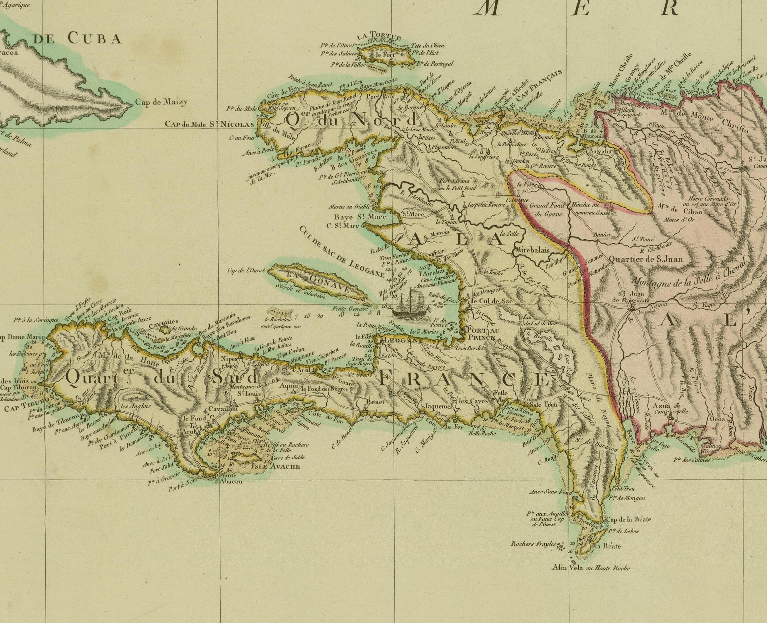 Eighteenth-century map of Saint Domingue.