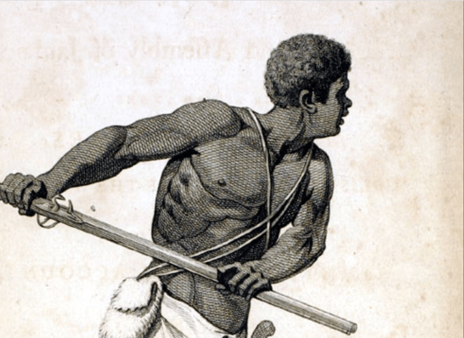 Drawing of a Maroon leader holding a firearm.