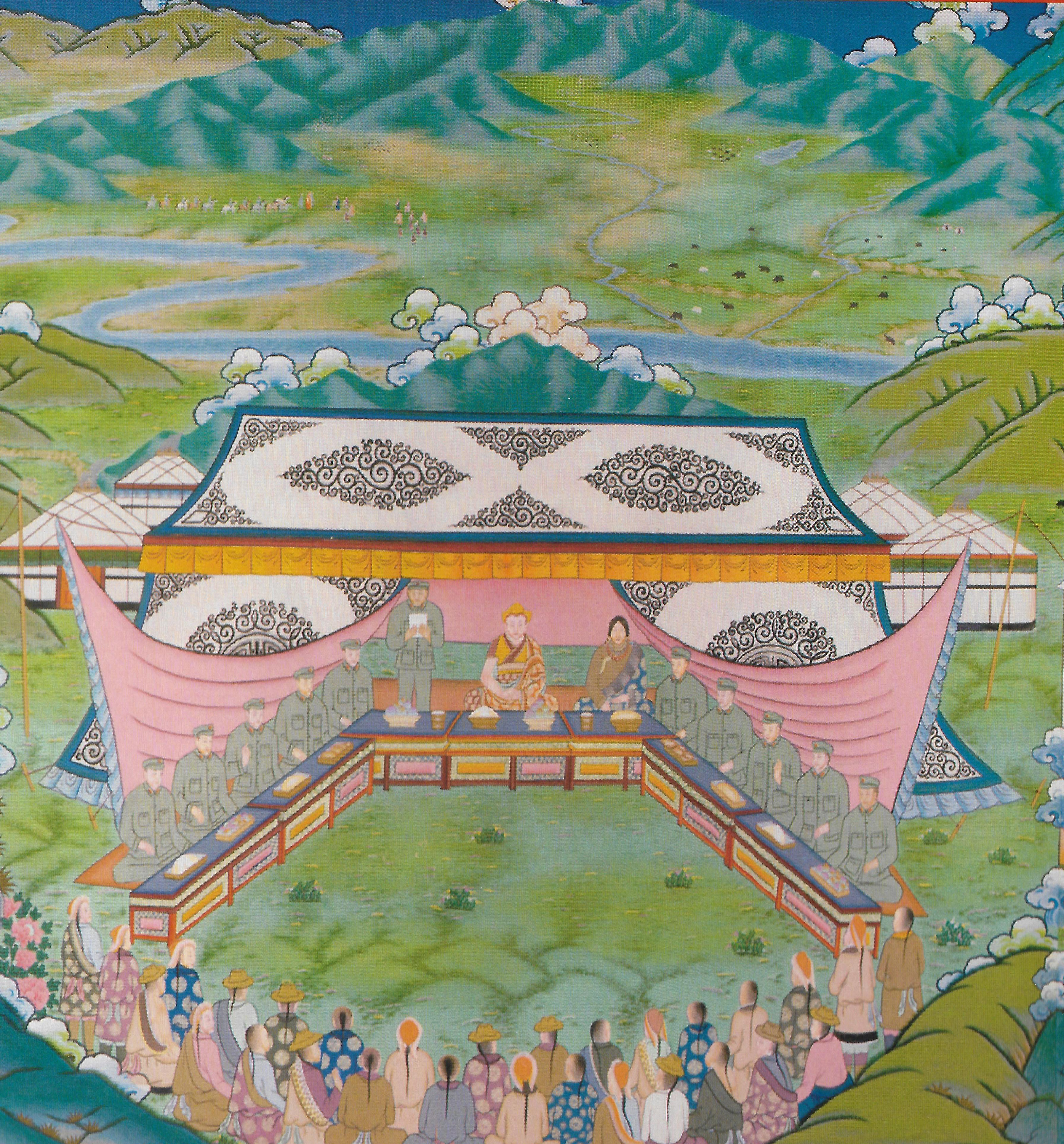 Painting of the gathering of the Henan Mongol Banner Committee.