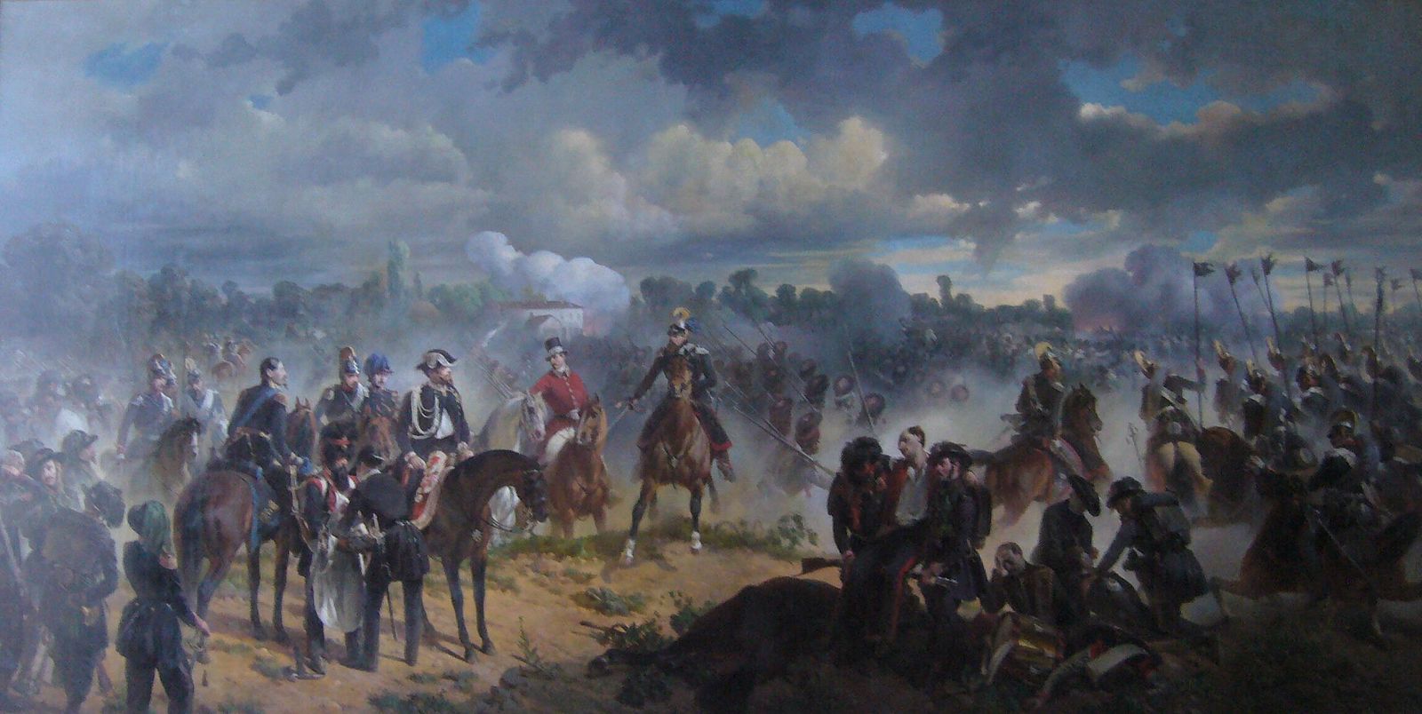 Battle scene during the war of Italian Independence.