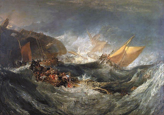 A painting of a shipwreck by JM Turner