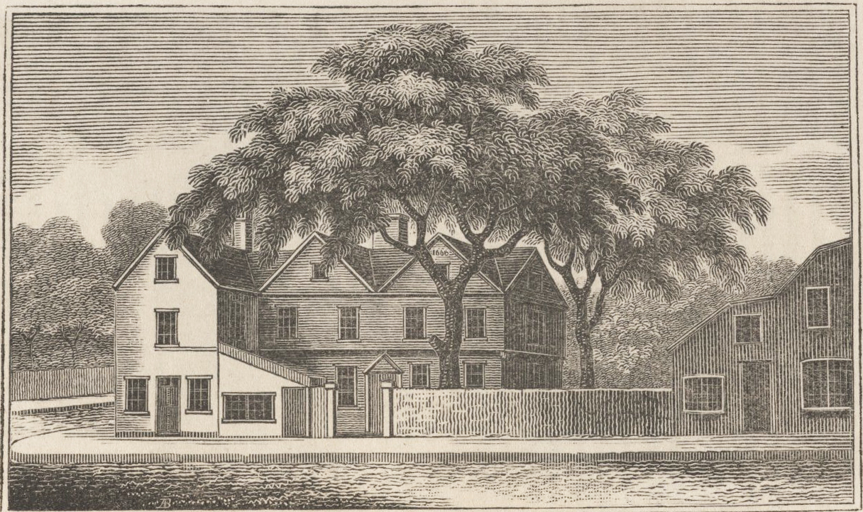 Illustration of The Liberty Tree in Boston. From A History of Boston, the metropolis of Massachusetts, from its origin to the present period, by Caleb H. Snow. Published in Boston by Abel Bowen; printed by Munroe and Francis, 1825.