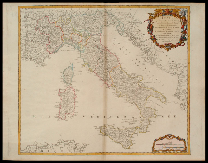 1760 map of Italian Peninsula