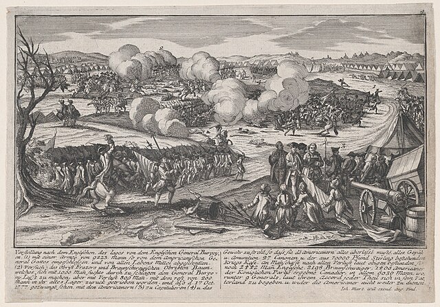 Print featuring battle of Saratoga