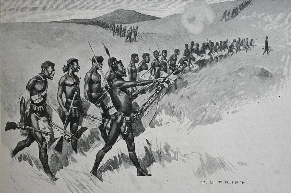 A Zulu Regiment Preparing to Attack